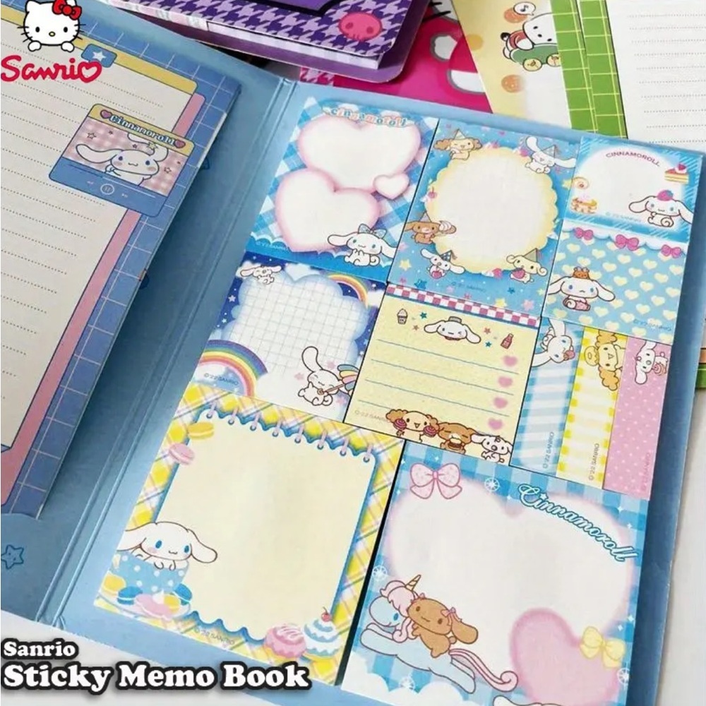 Blue Sanrio Cinnamoroll Sticky Memo Book - Blue